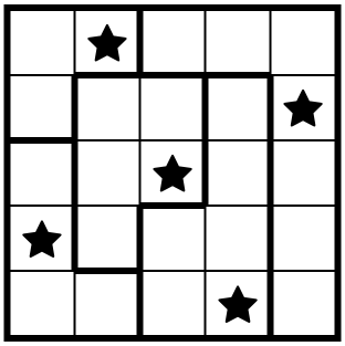 An example of a Puzzle Star puzzle