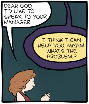 A cropped portion of the SMBC comic 'management'